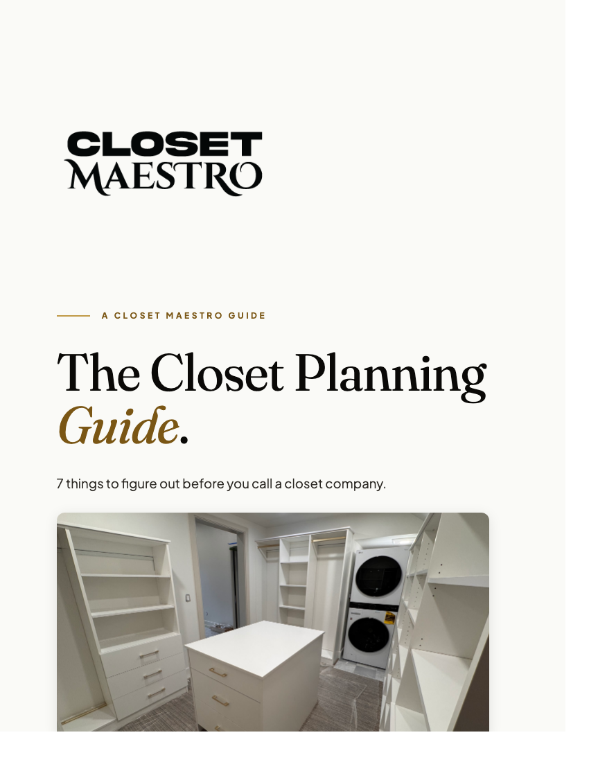 The Closet Planning Guide — cover preview